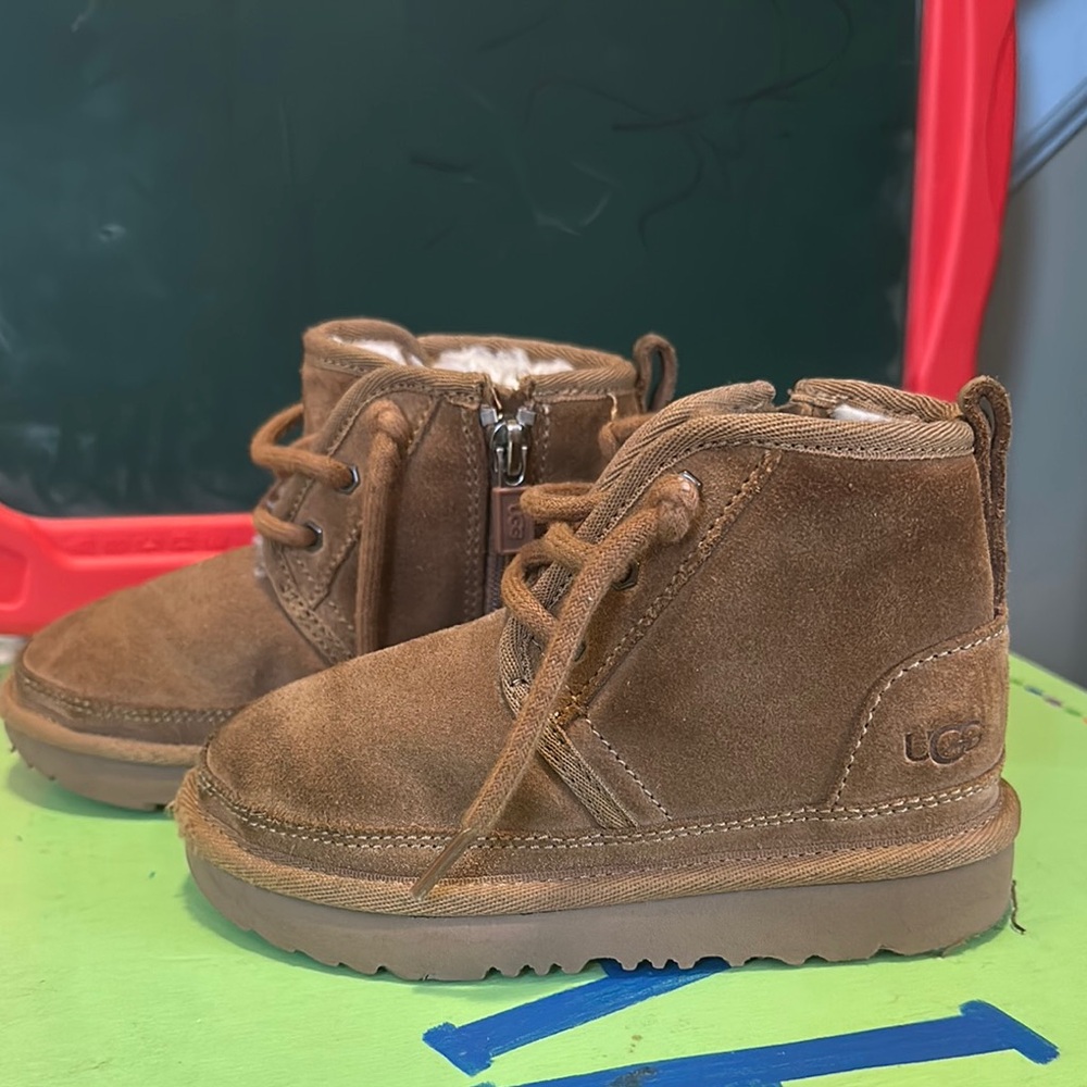 UGG Brown Suede Ankle Boots with Lace-Up Design